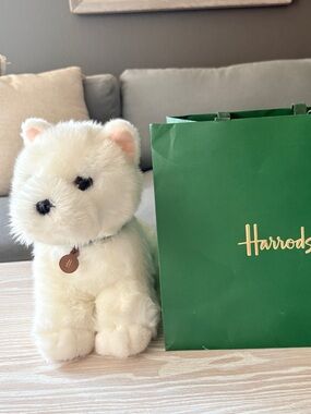 Harrods Knightsbridge Westie with Emerald Green Harrod’s Gift Bag Logo